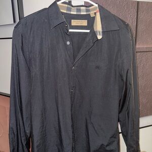 Burberry Dark Shirt with Check Collar